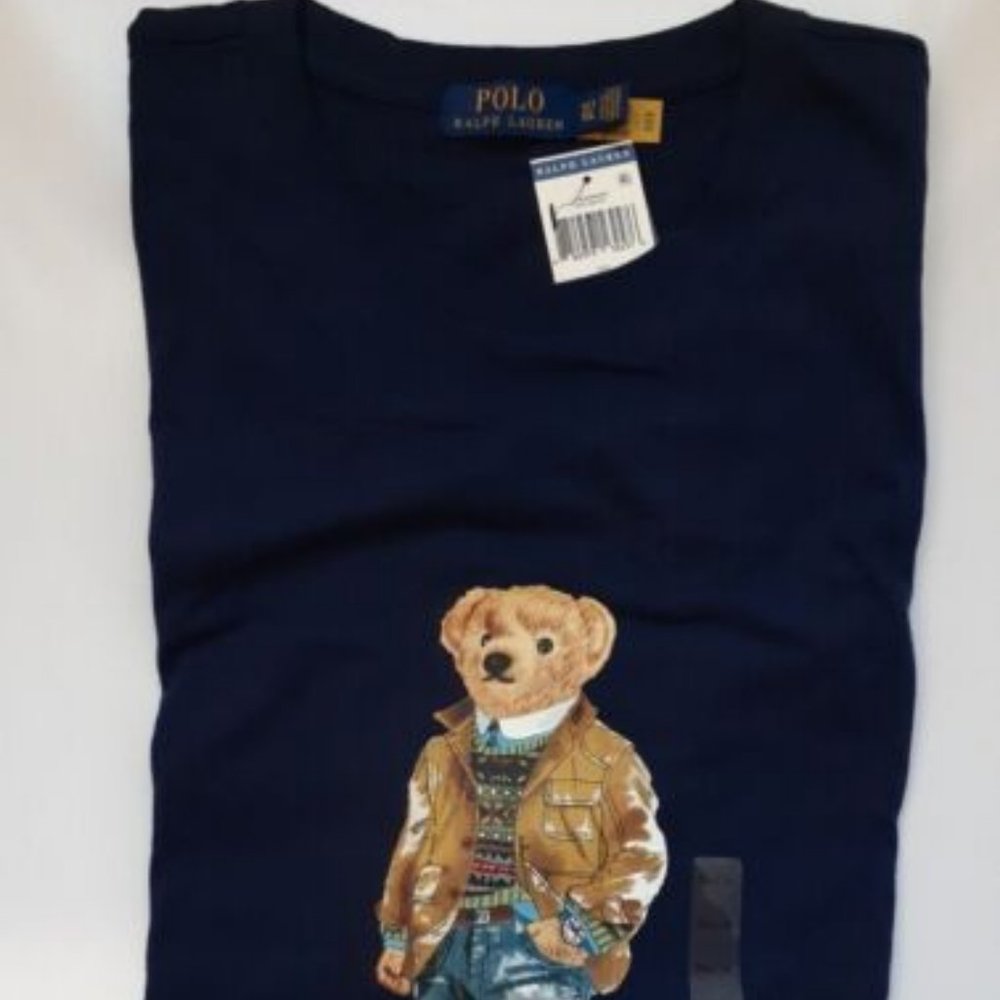 Polo Ralph Lauren Men's Big & Tall XLT Navy Savannah Bear Long Sleeve Tee Shirt - Picture 3 of 6